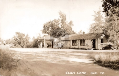 #ad #ad WI Clam Lake Wisconsin Gas Station Post Office Ashland County RPPC Postcard COPY $4.95
