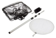 Heissner Pond Fishing Catch Net Set Algae Cleaning Brush 3in1 Extending Handle