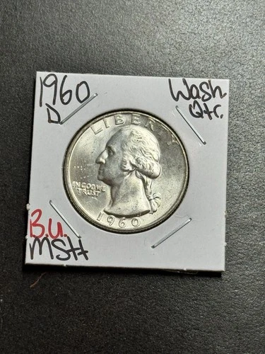 1960 D Washington Silver Quarter Gem BU Uncirculated MS++ 25c Coin (Raw18860)