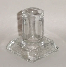 Rare Sanfords Fountain Pen Ink Bottle ~ Embossed on 4 Sides ~ Unique Clear Glass