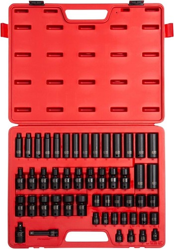 3/8 Inch Drive Impact Socket Set, 51-Piece, Metric, 7mm - 22mm, Standard/Deep... - Picture 2 of 6