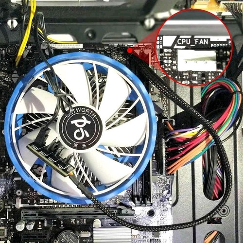 PWM Fan Hub 4pin 3pin Splitter CPU Sleeved Braided cooling 4 Way Power cable - Picture 8 of 8