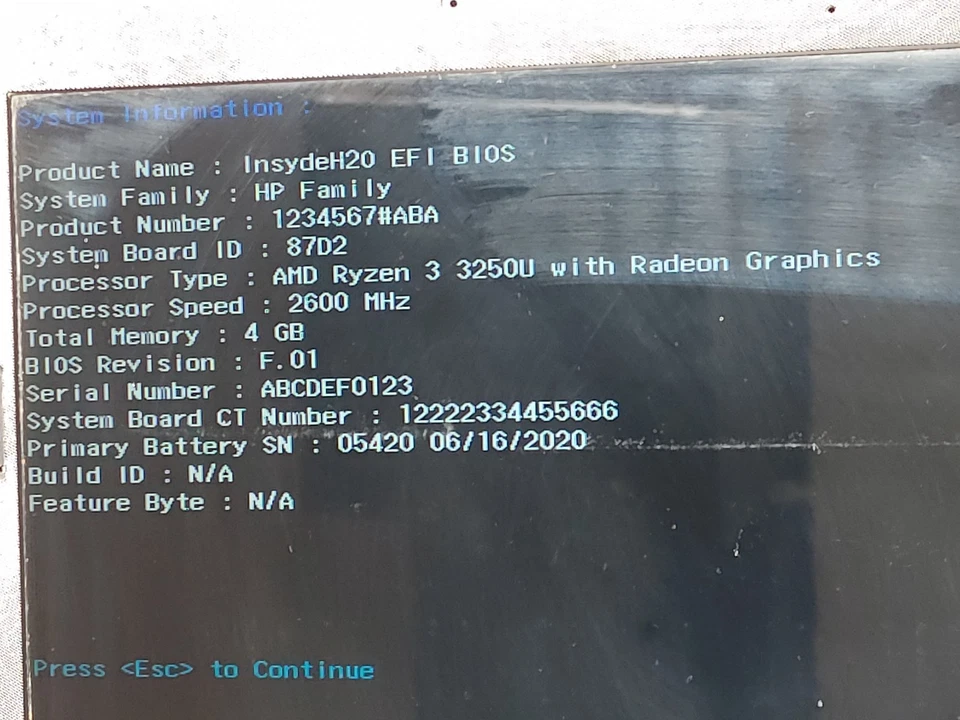 HP AMD Ryzen 3 3250U with Redeon Graphics @ 2.60GHz, 4GB RAM , NO HD FOR PARTS - Image 2 of 4