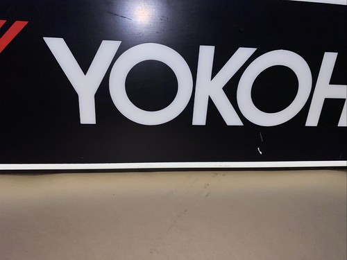 Vintage Yokohama Tire Double Sided Dealer Sign Lighted Check Out The Pics - Picture 11 of 22