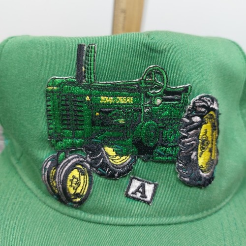 Vintage John Deere Truckermütze Kappe grün Traktor Modell A Händler Druckknopflasche - Bild 2 von 9
