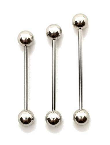 VIBRATING 14G Tongue Ring Bar Barbell Piercing Body Jewellery Silver Black  BB1