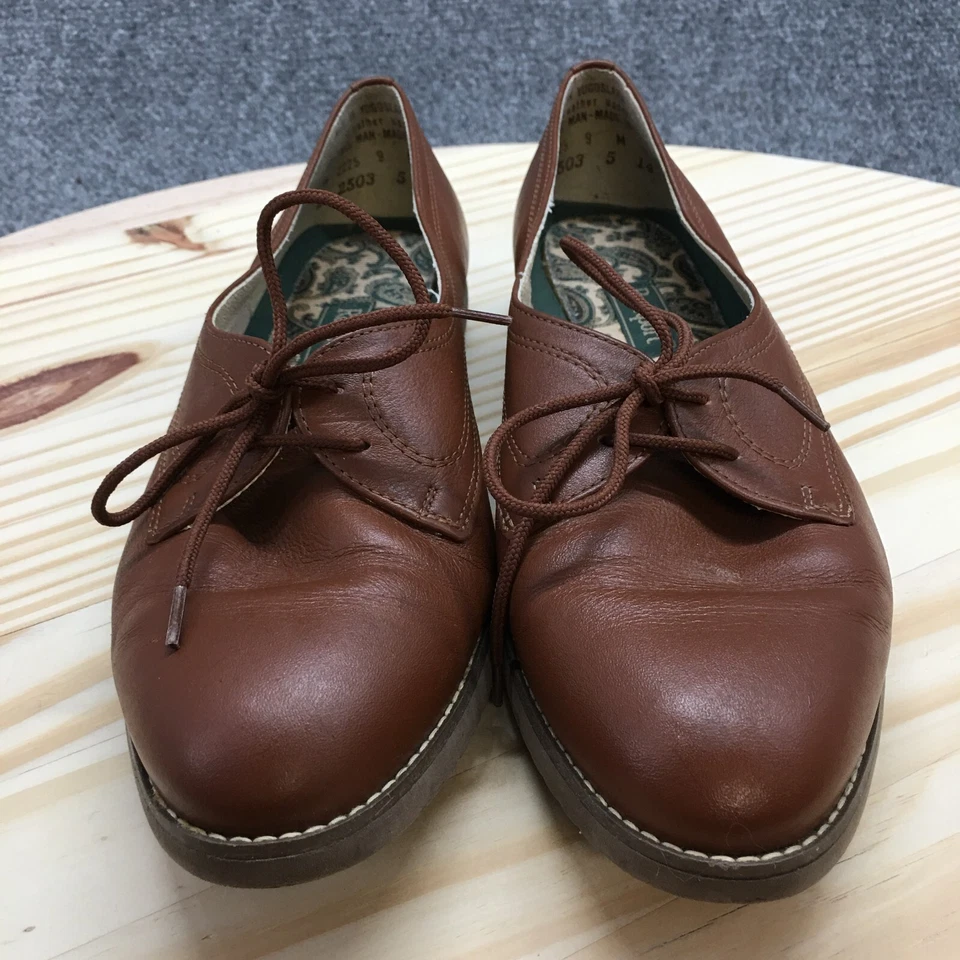 Rockport Shoes Womens 9 M Casual Two Eye Flats Brown Leather Lace Up Comfort - Image 4 of 4