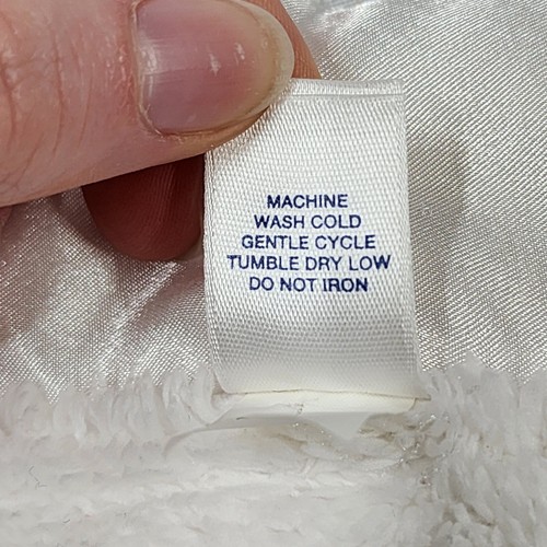 VTG Baby Gap Fleece White Cream Satin Trim Blanket Lovey Blankie 35x 28” 2005 - Picture 7 of 7