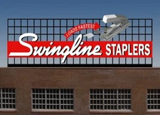 Miller Engineering ~ HO or O Scale ~ Swingline Staplers Animated Billboard ~ 883