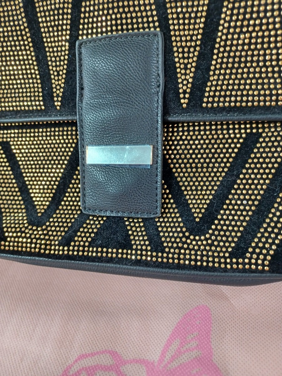Joan Boyce leather shoulder bag 
Gold and Black Joan Boyce | Bags | New Joan Boyce Black And Sequenced Gold  main image 3