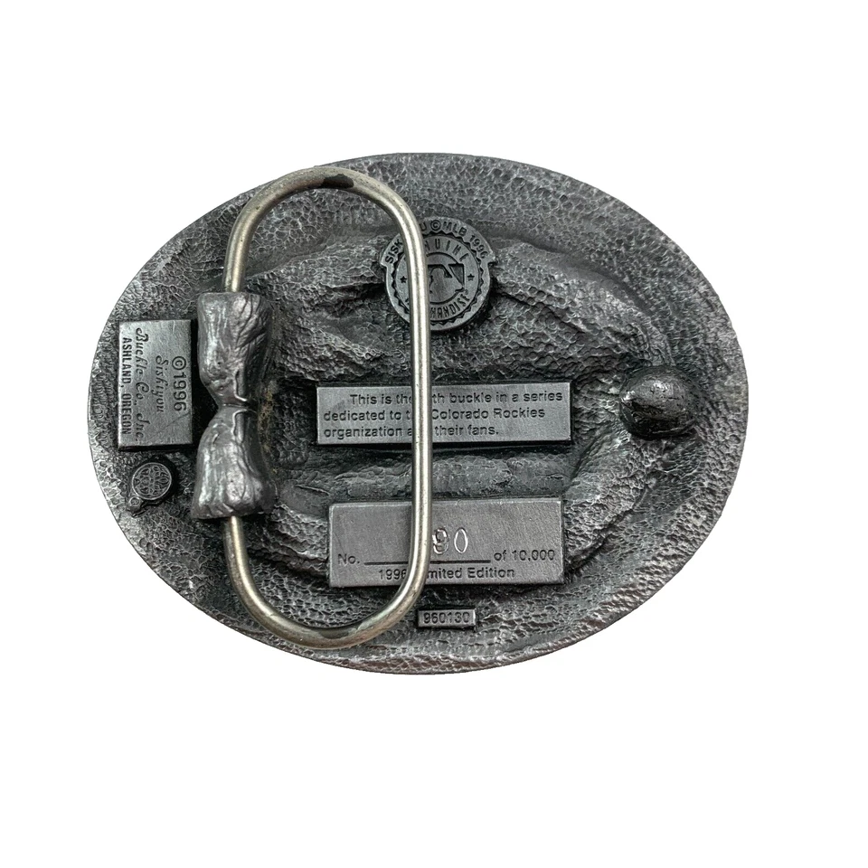 Vintage Colorado Rockies 1996 MLB 3D Brass Belt Buckle 290/10000 Limited Edition - Image 3 of 4