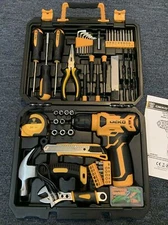 Deko DKCD08XL02 Black Orange 8 Volt Cordless Drill Set Kit With Manual
