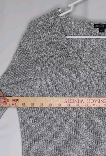 J Crew Mercantile Sweater Womens Small Gray Chunky Rib Knit V-Neck Long Sleeve - Picture 3 of 6