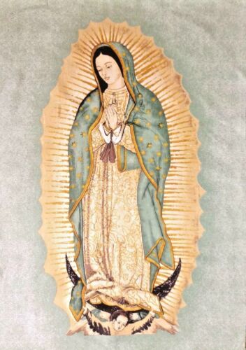 Virgen de Guadalupe L34"XW22" Cotton Panel Fabric Image of Our Lady of Guadalupe - Afbeelding 1 van 3