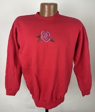 Vintage 90s Floral Sweatshirt Unisex Medium Needlepoint Cottagecore Grandma Boho
