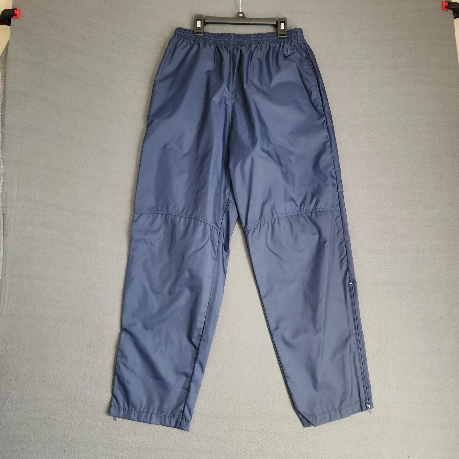 VINTAGE Nike Track Pant Mens Large Blue Straight Leg Athletic Workout 80s 90s