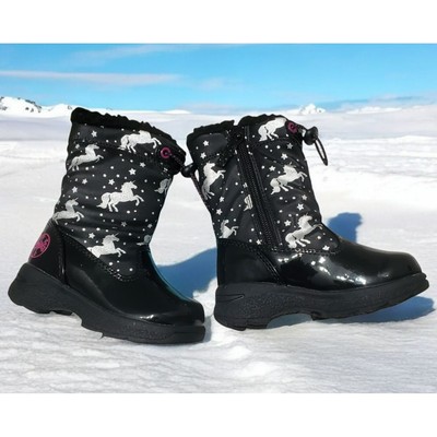 New TOTES Toddler Winter Snow Boots Silver Unicorns Waterproof Thermolite 6T