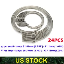 24 Pcs Universal Adjustable Axle CV Joint Boot Crimp Clamps Small & Large Kits