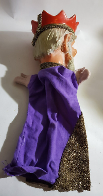 Marionnette à Main Vintage – Le Roi – Théâtre Guignol – 33 Cm