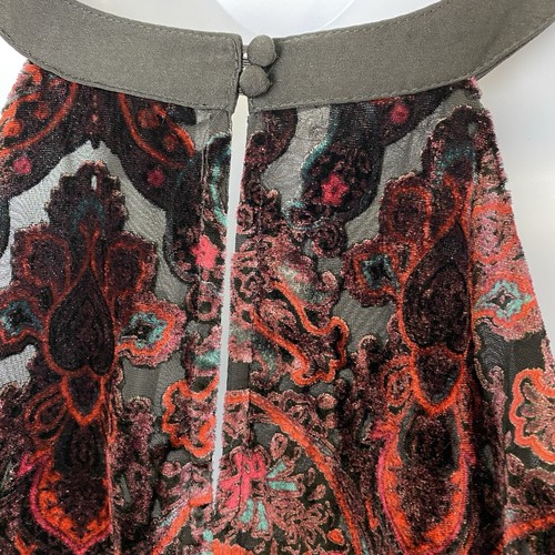 Tunica donna Torrid Halter canotta 1 burnout velluto paisley 14/16 multicolore 1X - Foto 9 di 12