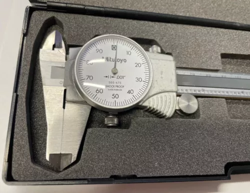 Mitutoyo 505-675 Dial Caliper, 0-6" Range, .001" Graduation *MODIFIED OD JAW