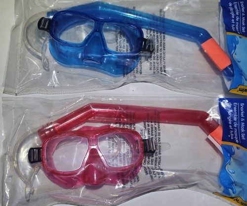 Kid's Snorkel And Goggles Set OF 2 Scuba Set Snorkeling Swim Mask Swimming Pool - Picture 2 of 5