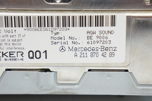 03-2011 mercedes w219 w211 cls63 cls550 e550 e55 e350 radio amplifier amp audio - Picture 4 of 12