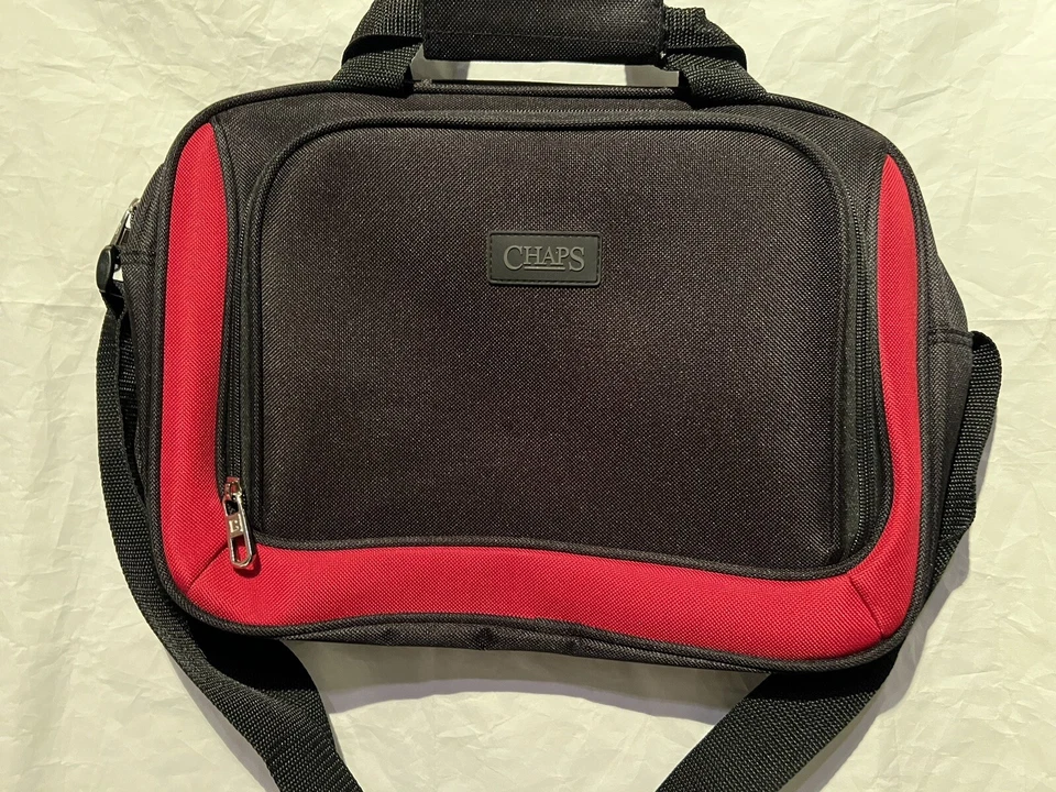 Bolso Mensajero Chaps Huntley con Correa 14x11x4 Negro Rojo - Excelente Estado Foto 2 de 4