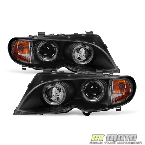 Blk 2002-2005 BMW E46 3-Series Sedan Halo Projector Headlights Corner Lamp 02-05 - Picture 3 of 12