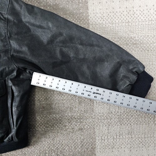 Argus Black Park Skin Leather Bomber Jacket Pilot Mens Size Big And Tall XL 1X - Picture 7 of 7