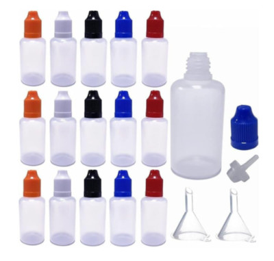 Leere Kunststoff LDPE TIP Squeeze Tropfer Flasche Trichter Applikator 30ml 30Pack