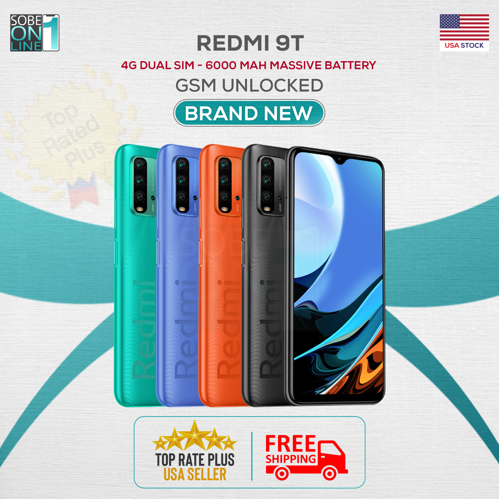 Xiaomi Redmi 9T 64GB 4GB RAM Dual SIM (FACTORY UNLOCKED) 6.53