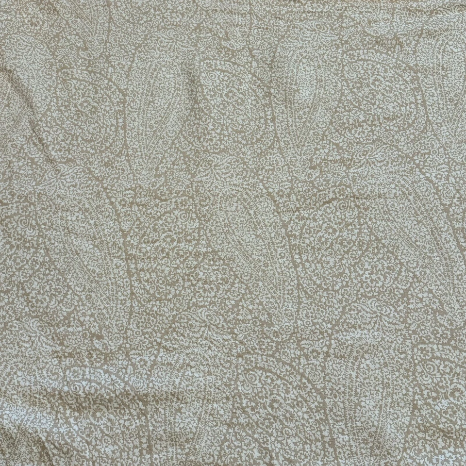 Garnet Hill 100% Washed Linen Duvet Cover King Cal Floral Paisley Beige Natural - Image 2 of 4