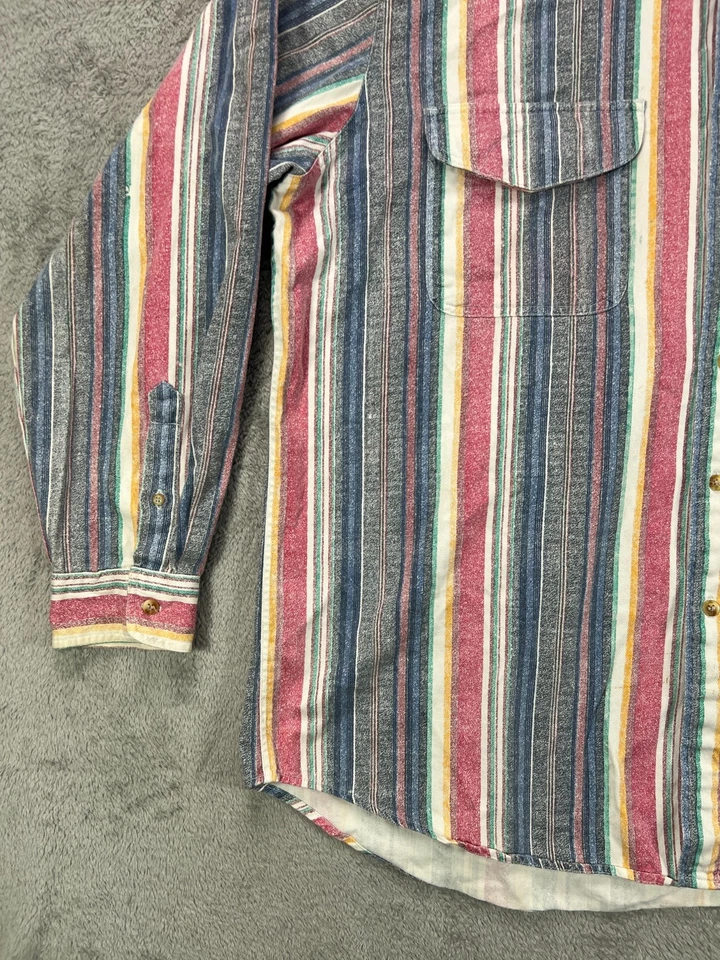 Винтажные ударные рубашки мужские XL на пуговицах вестерн 90-е в полоску рубашки с длинным рукавом - Изображение 3 из 4