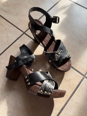 Tamaris Sandalen Gr.38 schwarz/weiß Leder