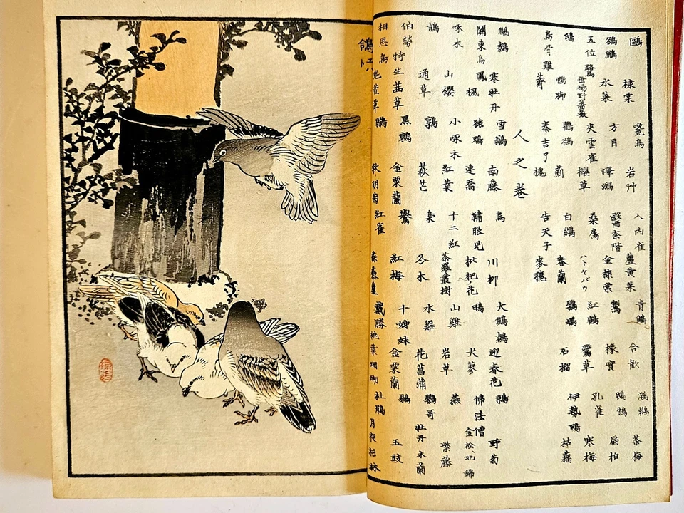 Kono Bairei (1844-1895) Illustrated Album of One Hundred Birds book 1 of 3 c1881 - Image 4 of 4