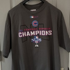 Men’s MLB Majestic Dark Gray L 2008 Chicago Cubs Central Division Champs T-Shirt