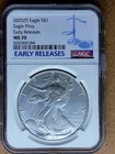 2025(P) $1 American Silver Eagle Eagle Privy MS70 NGC Blue Label