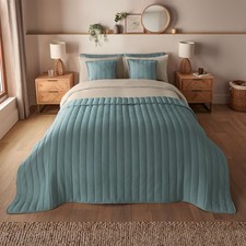 Silentnight Supersoft Quilted Bedspread & 2 Cushion Set Soft Throw Bedding