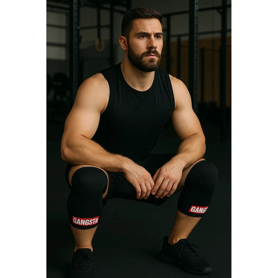 New Black Sling Shot Gangsta Knee Sleeves by Mark Bell - Image 2 of 3