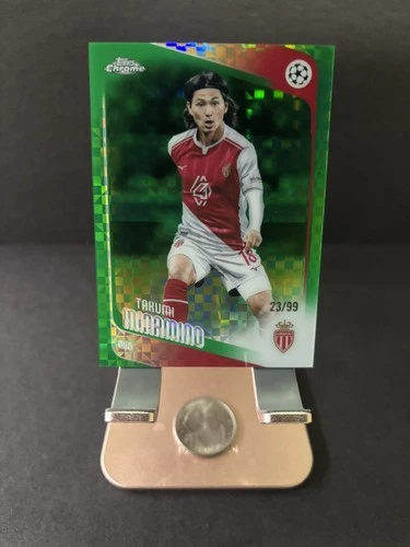 2025-26 Topps Chrome UEFA Club Competitions Takumi Minamino Green  /99 AS Monaco