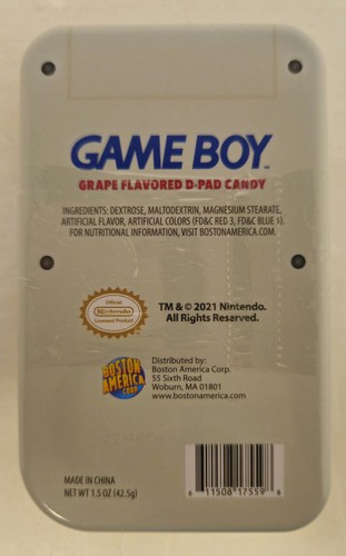 NIP-Nintendo Game Boy Candy Container Tin | Grape Flavored D-Pad Candy - Picture 2 of 2