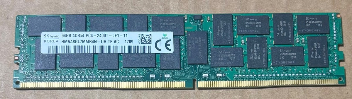 SK Hynix 64GB 4DR*4 pc4メモリ SK Hynix 64GB 4DRx4 PC4-2400T DDR4 ECC Server Memory RAM
