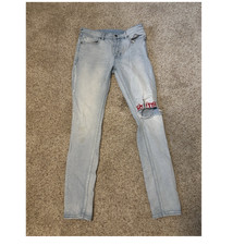 ksubi Light Blue Distressed Slim Fit Straight...