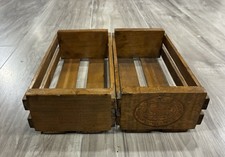 2x Napa Valley Box Company 12 Cassette Tape Storage Wood Case Crate Wooden
