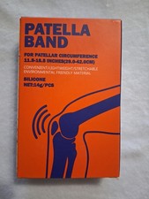 2 Patella Band Silicone Knee Support Sport Gym Black Adult Fits 11.5-16.5 New