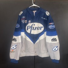 Vintage Pfizer Roush Racing Ford Jacket Mark Martin #6 Size Large NASCAR Daytona