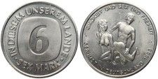Medal - 6 Sex Mark Spaßmünze - Einigkeit Sex And Freedom - 1993