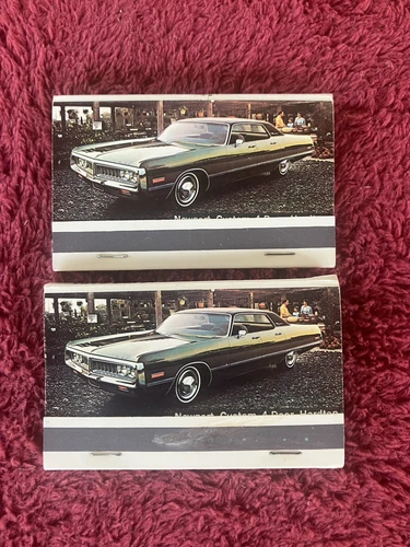 Pr. of Chrysler 1972 Promo Matchbooks Newport/Imperial LeBaron--Free Ship