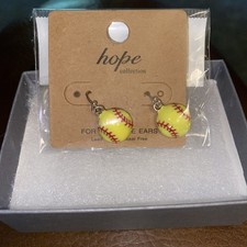 Artisan Owl Softball Dangle Earrings New